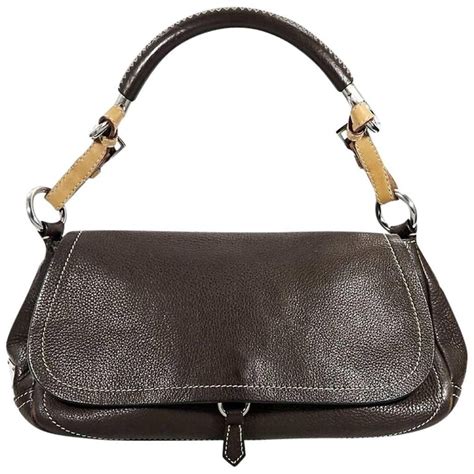 small brown prada purse|brown leather prada handbag.